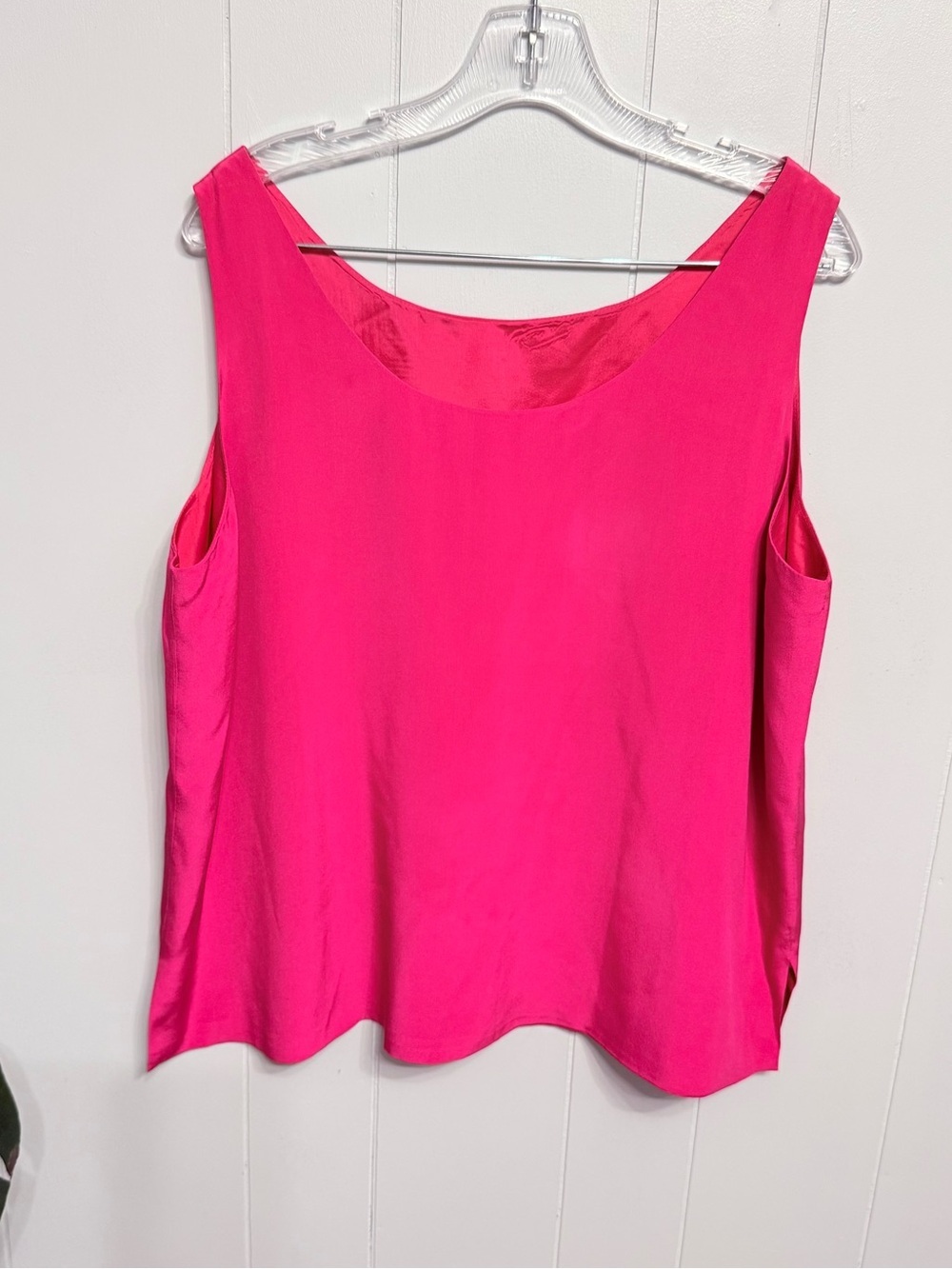 #14) Women's Bright Pink Scoop Neck Dress-Tank Top with Line